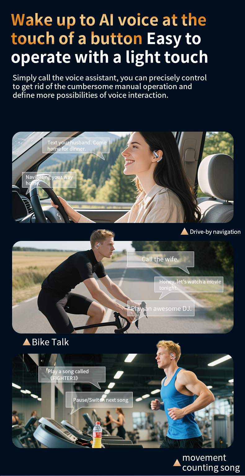 Wireless Earbuds, Bluetooth Headphone V5.4, Bluetooth Earbuds ENC Noise Cancelling, Over Ear with hooks, Earphone for Gym/Running/Workout/Fitness-Soundcross (HK) Technology Co.,Limited