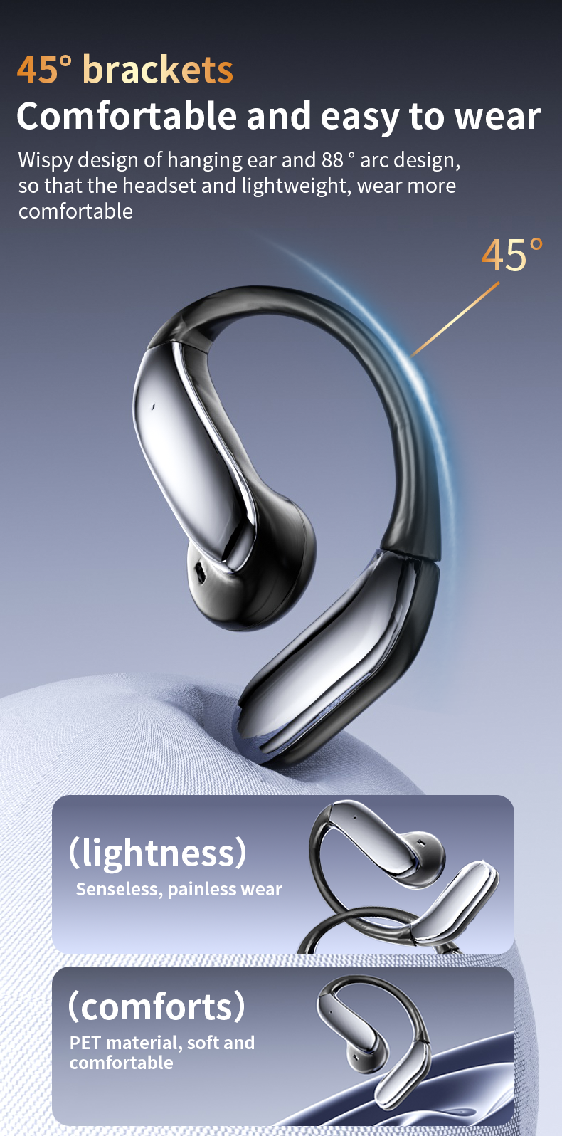 Wireless Earbuds, Bluetooth Headphone V5.4, Bluetooth Earbuds ENC Noise Cancelling, Over Ear with hooks, Earphone for Gym/Running/Workout/Fitness-Soundcross (HK) Technology Co.,Limited