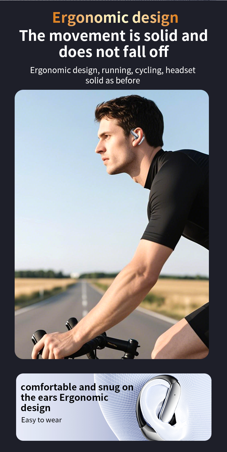 Wireless Earbuds, Bluetooth Headphone V5.4, Bluetooth Earbuds ENC Noise Cancelling, Over Ear with hooks, Earphone for Gym/Running/Workout/Fitness-Soundcross (HK) Technology Co.,Limited