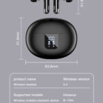 Wireless Earbuds Bluetooth V5.4 HiFi Stereo, LED Digital Display Earphones, ENC Noise Cancelling Mic, Ergonomic Design Headphone Headset for Sport/Gym/Running/Work-Soundcross (HK) Technology Co.,Limited