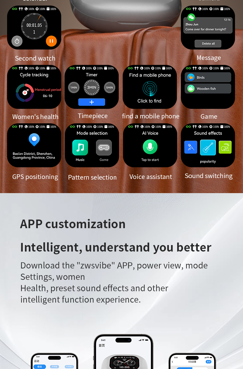Bluetooth Wireless Earbuds V5.4, EarBuds with LCD Full Color Touch Screen, 35db ANC ENC Noise Cancelling, Multi-funtional Over-Ear Earphones for iOS, Android, Sports, Workout, Fitness-Soundcross (HK) Technology Co.,Limited
