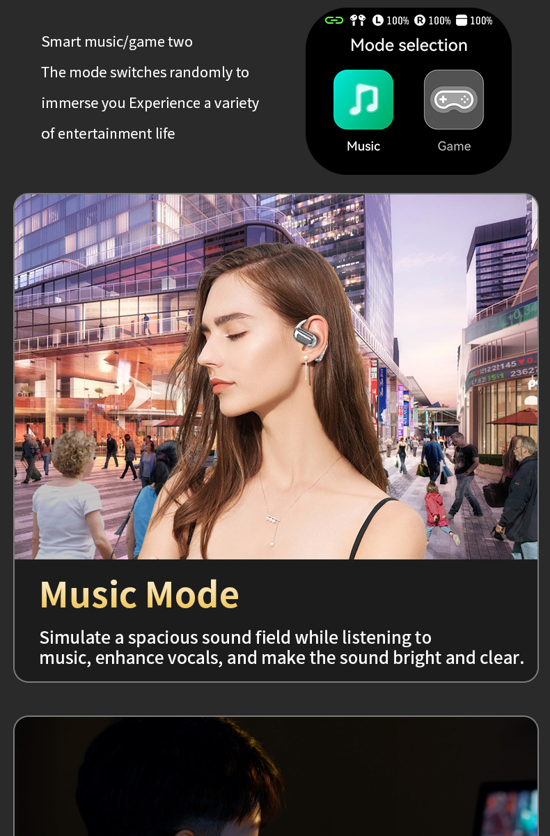 Bluetooth Wireless Earbuds V5.4, EarBuds with LCD Full Color Touch Screen, 35db ANC ENC Noise Cancelling, Multi-funtional Over-Ear Earphones for iOS, Android, Sports, Workout, Fitness-Soundcross (HK) Technology Co.,Limited