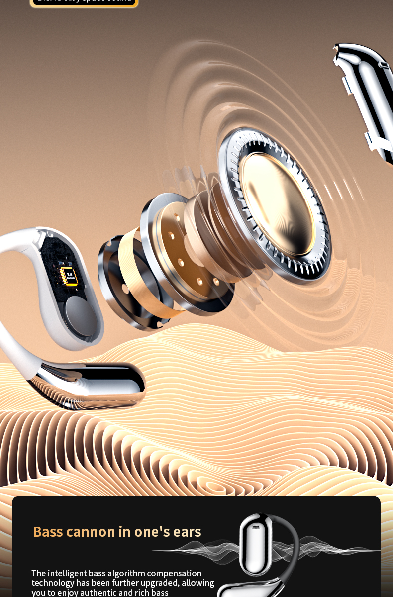 Bluetooth Wireless Earbuds V5.4, EarBuds with LCD Full Color Touch Screen, 35db ANC ENC Noise Cancelling, Multi-funtional Over-Ear Earphones for iOS, Android, Sports, Workout, Fitness-Soundcross (HK) Technology Co.,Limited