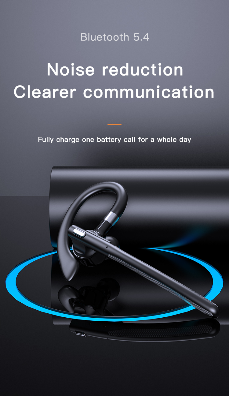 V5.4 Bluetooth Wireless Earbuds For Business, IPX6 Wireless Earpiece with Noise Cancelling Mic, Business Earbud with 500 mAh Charging Case for Trucker/Home/Office Work-Soundcross (HK) Technology Co.,Limited