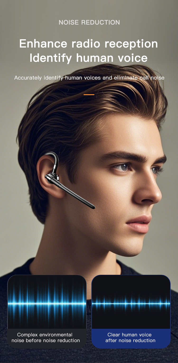 V5.4 Bluetooth Wireless Earbuds For Business, IPX6 Wireless Earpiece with Noise Cancelling Mic, Business Earbud with 500 mAh Charging Case for Trucker/Home/Office Work-Soundcross (HK) Technology Co.,Limited