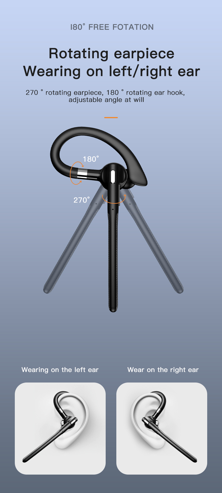 V5.4 Bluetooth Wireless Earbuds For Business, IPX6 Wireless Earpiece with Noise Cancelling Mic, Business Earbud with 500 mAh Charging Case for Trucker/Home/Office Work-Soundcross (HK) Technology Co.,Limited