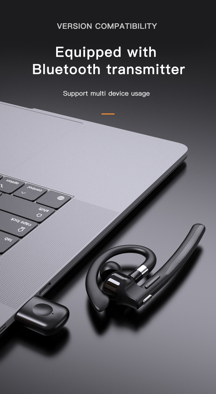 V5.4 Bluetooth Wireless Earbuds For Business, IPX6 Wireless Earpiece with Noise Cancelling Mic, Business Earbud with 500 mAh Charging Case for Trucker/Home/Office Work-Soundcross (HK) Technology Co.,Limited