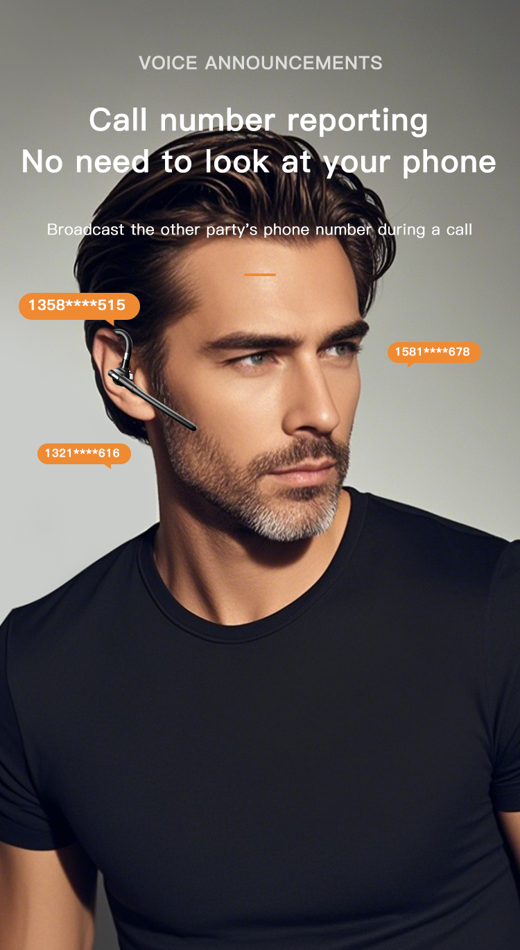 V5.4 Bluetooth Wireless Earbuds For Business, IPX6 Wireless Earpiece with Noise Cancelling Mic, Business Earbud with 500 mAh Charging Case for Trucker/Home/Office Work-Soundcross (HK) Technology Co.,Limited
