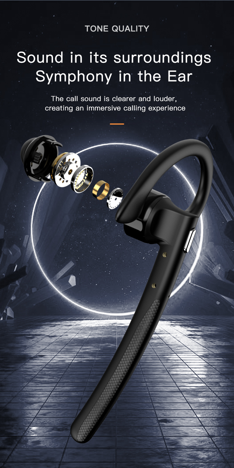 V5.4 Bluetooth Wireless Earbuds For Business, IPX6 Wireless Earpiece with Noise Cancelling Mic, Business Earbud with 500 mAh Charging Case for Trucker/Home/Office Work-Soundcross (HK) Technology Co.,Limited