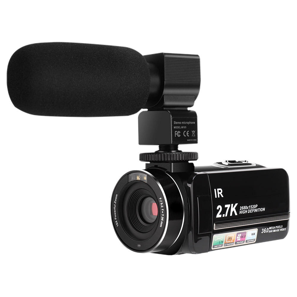 Wholesale 2.7K HD 16X Zoom Digital Video Camera with 270° Flip Screen & IR Night Vision 2.7K Camcorder - Image 6