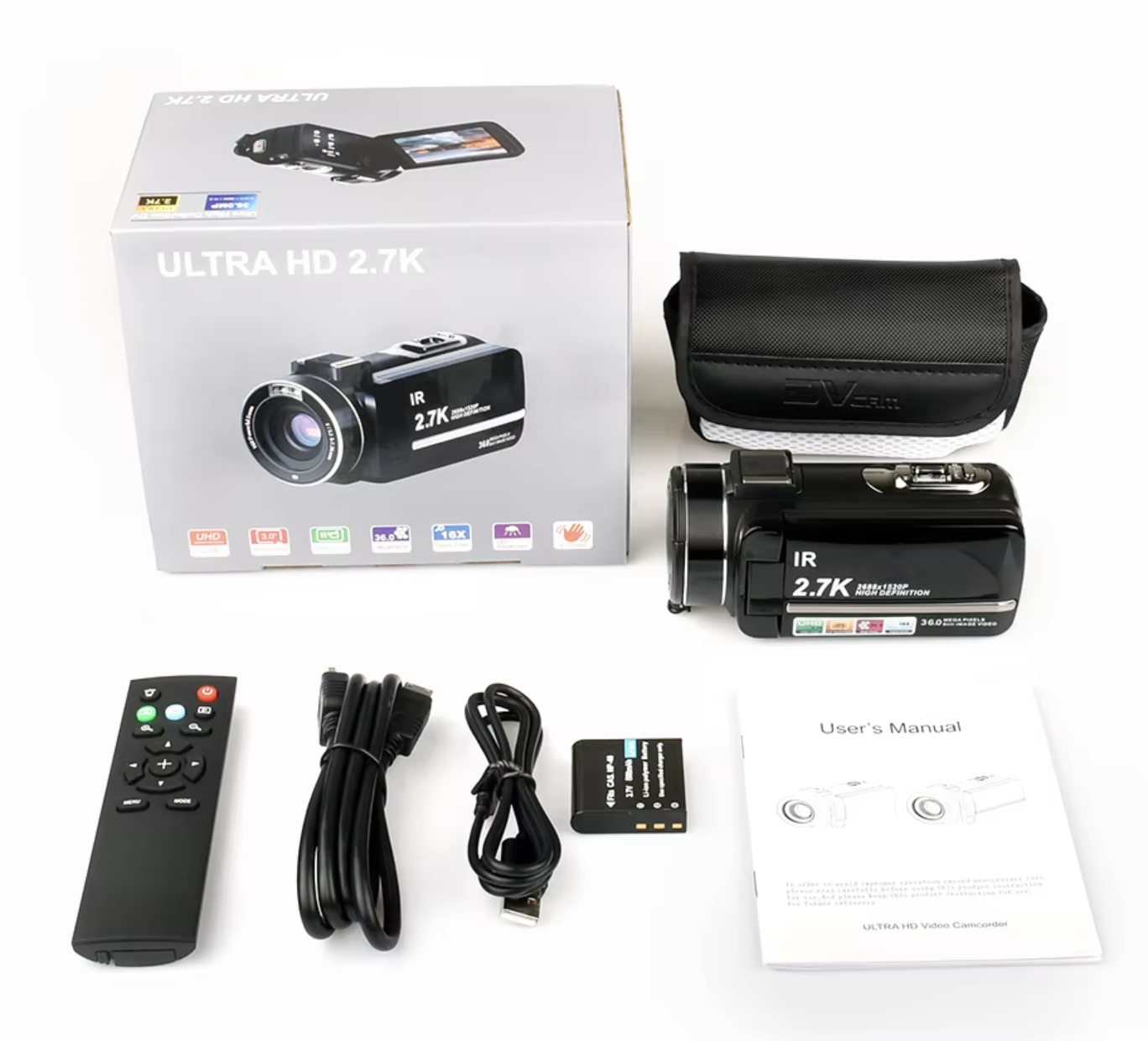 Wholesale 2.7K HD 16X Zoom Digital Video Camera with 270° Flip Screen & IR Night Vision 2.7K Camcorder - Image 7